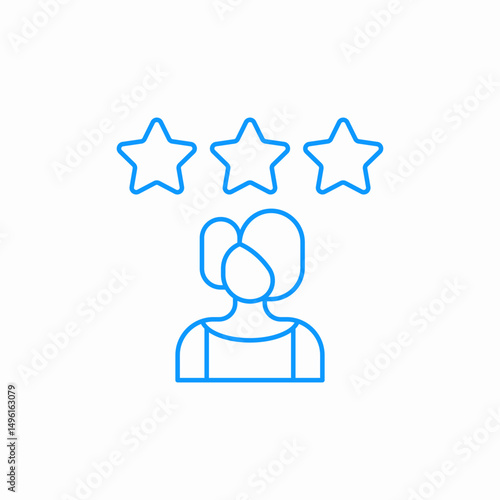female celebrity rating icon sign vector