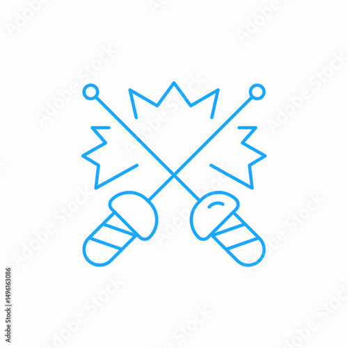 fencing crossed swords icon sign vector