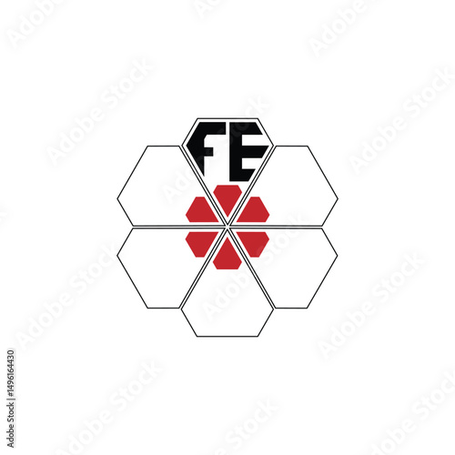 869 diamond shape alphabet letter pentagon geometric educational learning flower logo F E