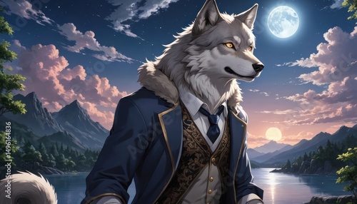 wolf howling at the moon