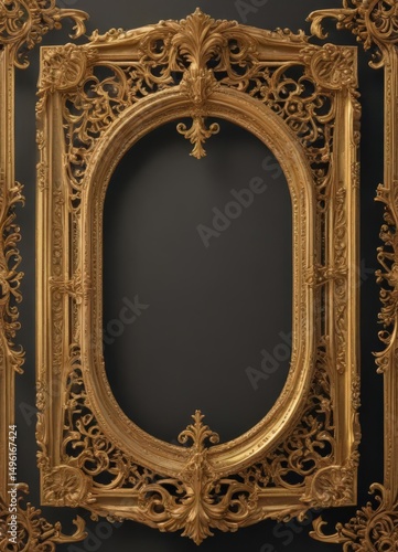 Intricate gold filigree frames, antique style ,  picture frame,  vintage texture,  scrollwork