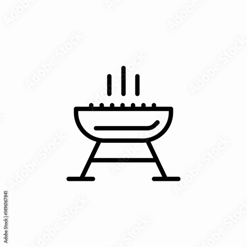 outdoor grill icon sign vector