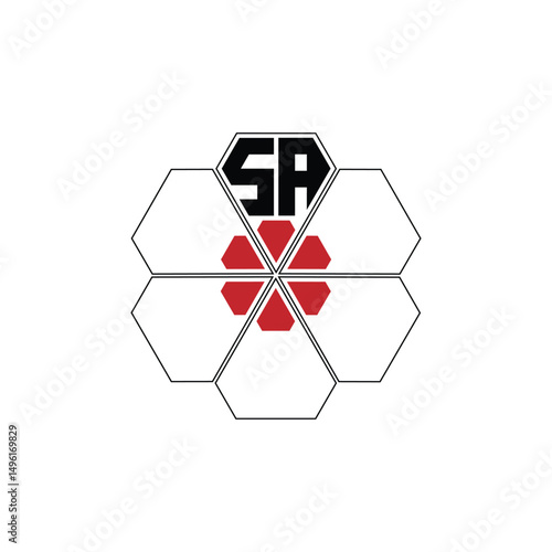 926 diamond shape alphabet letter pentagon geometric educational learning flower logo S A