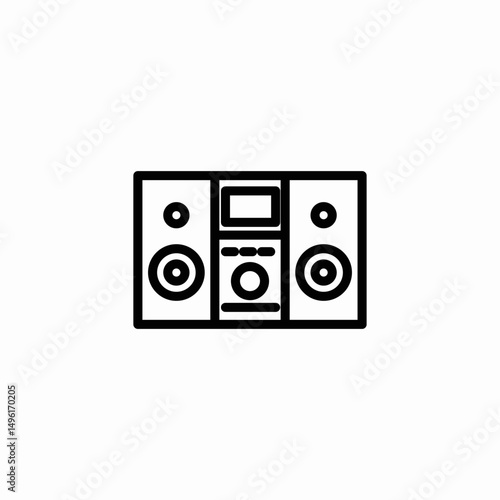 stereo system icon sign vector