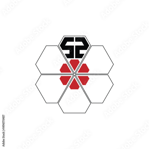 940 diamond shape alphabet letter pentagon geometric educational learning flower logo S Z