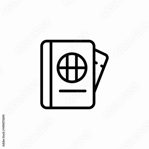 travel passport icon sign vector
