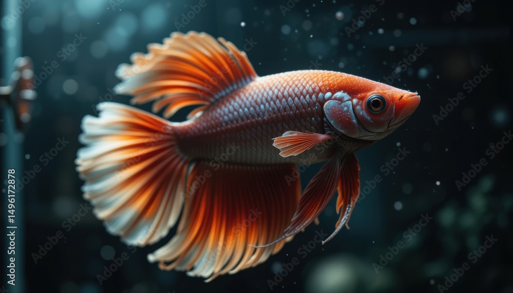 Fototapeta premium fish swimming in a dark