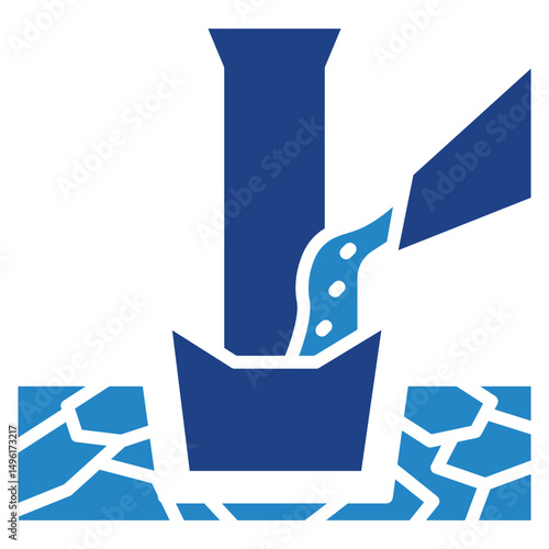 Concrete mini illustration dual tone blue color icon, use for civil engineering, industry, construction, UI, UX kit, app and web development, digital or print.