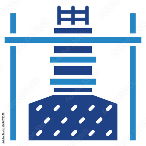 Formwork mini illustration dual tone blue color icon, use for civil engineering, industry, construction, UI, UX kit, app and web development, digital or print.