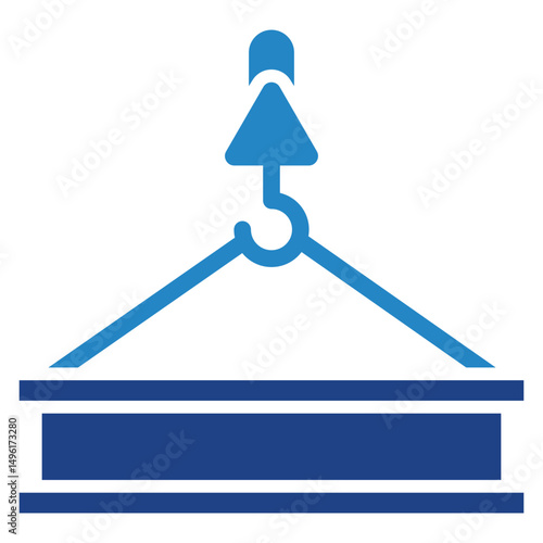 Girder mini illustration dual tone blue color icon, use for civil engineering, industry, construction, UI, UX kit, app and web development, digital or print.