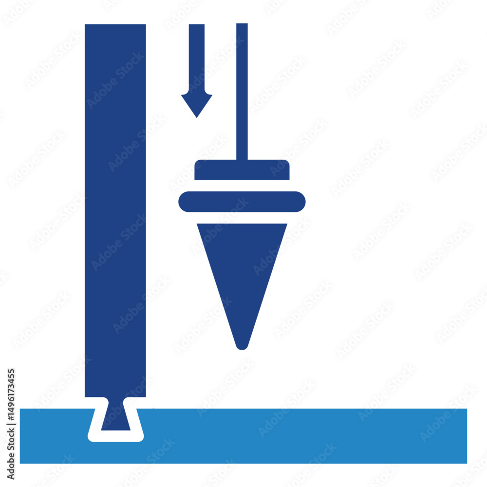 Obraz premium Pendulum mini illustration dual tone blue color icon, use for civil engineering, industry, construction, UI, UX kit, app and web development, digital or print.