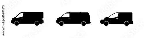 Set Of Trucks On White Background