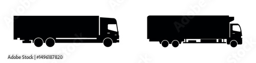 Set Of Trucks On White Background