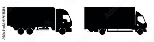 Set Of Trucks On White Background