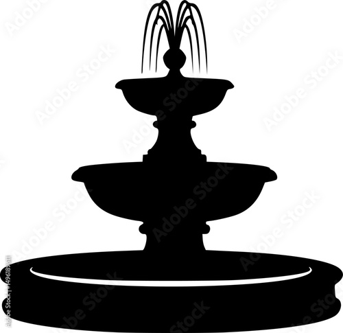 Water fountain silhouette vector illustration isolated on a white background
