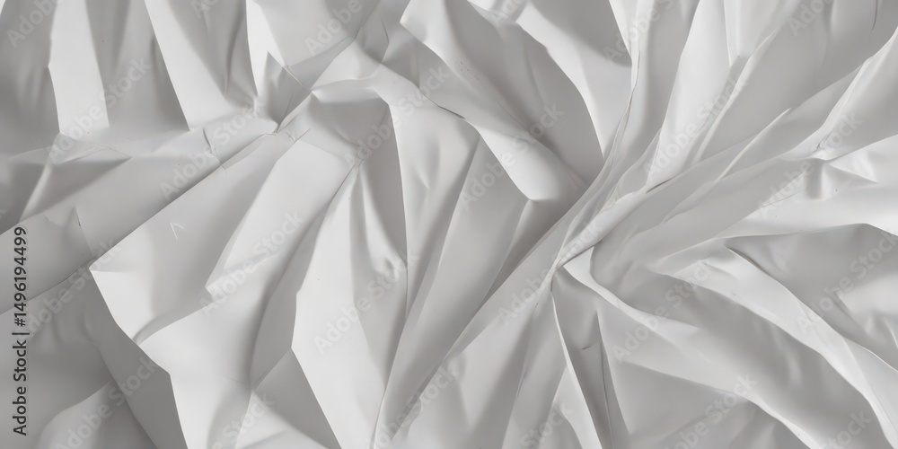 Deep creases, textured white paper, abstract folds, material, chaotic Deep creases, textured white paper, abstract folds, material, chaotic