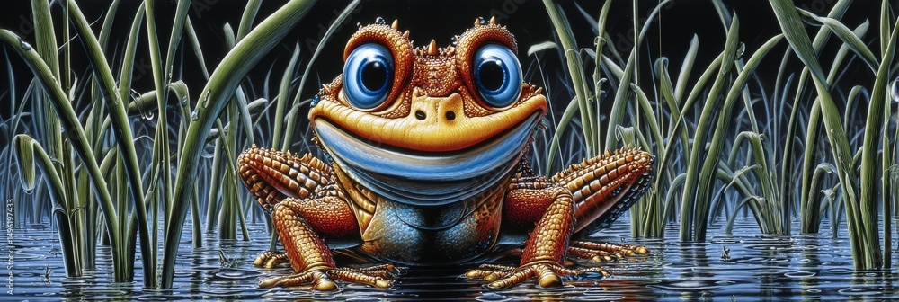 Fototapeta premium Cheerful Amphibian Portrait