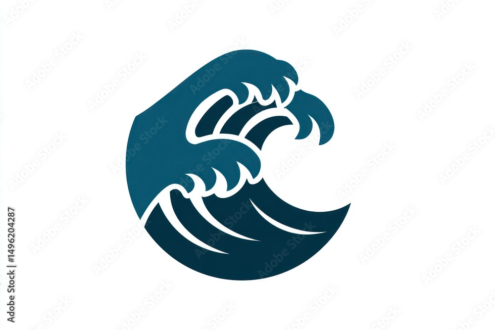 Obraz premium Abstract Ocean Wave Logo Design with Dynamic Flowing Lines and Modern Style for Branding Marke