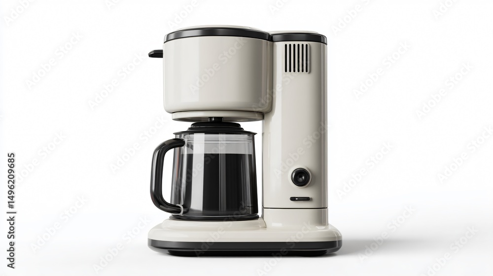 Modern Coffee Maker on White Background for Professional Use Modern Coffee Maker on White Background for Professional Use