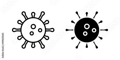 virus and bacteria Icon set. Symbol isolated white background. vector illustration. color editable.