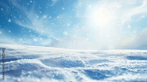 Wallpaper Mural A serene winter  with glistening snowflakes falling gently across a , snowy landscape. Torontodigital.ca