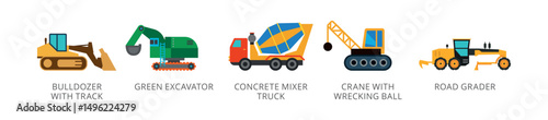 Excavator Black Icon Collection