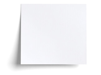 White post it with shadow on transparent background, png image
