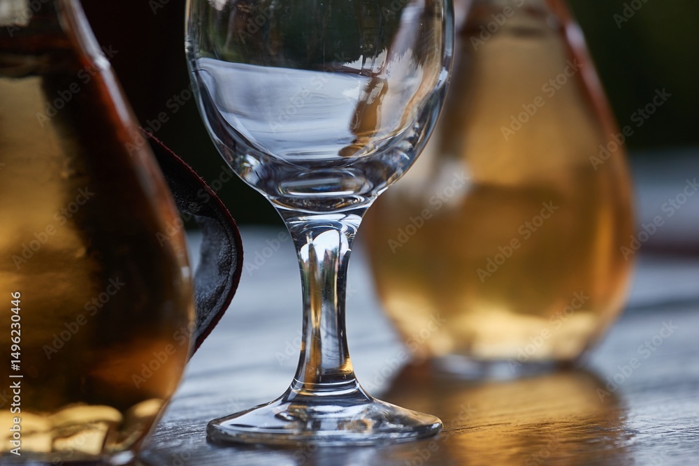 Obraz premium Drinking wine on a summer evening