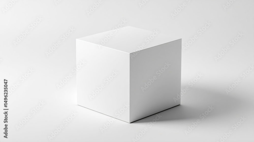Elegant White Box Presentation on White Background Elegant White Box Presentation on White Background