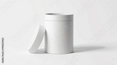 Wallpaper Mural Elegant White Cylindrical Gift Box Mockup Isolated on White Background Torontodigital.ca