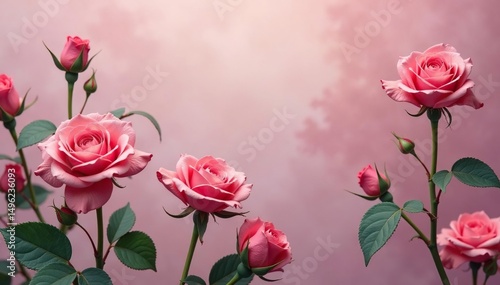 Small repeating rosebuds, muted color palette, decorative, wallpaper