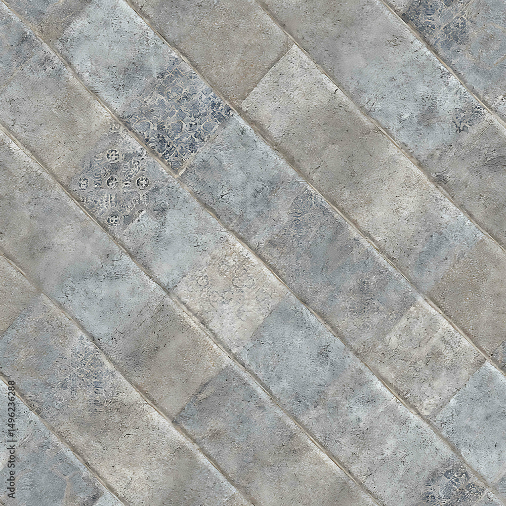 Fototapeta premium Textured 3d concrete-like digital flooring tile - Seamless , pattern , background , tile