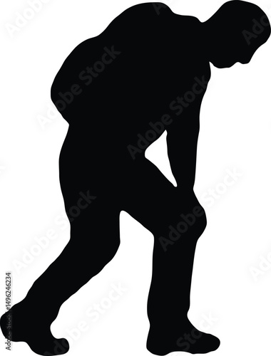 Man Exploring Mountains Silhouette