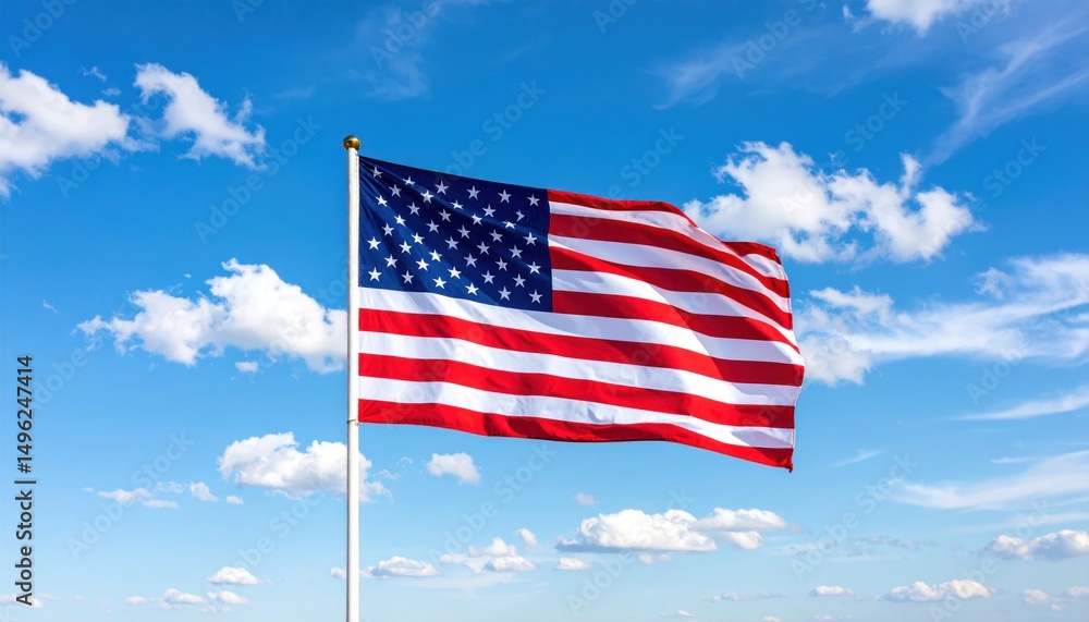 American flag waving proudly in a clear blue sky (1) American flag waving proudly in a clear blue sky (1)