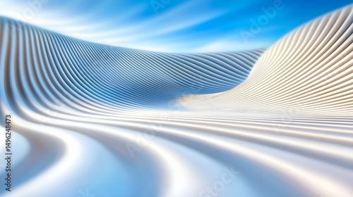 Abstract White Wave Landscape Blue Sky