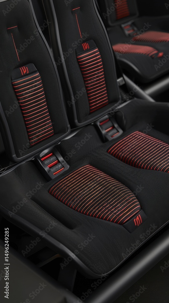 Obraz premium Detalhe de assentos de carro com cintos de segurança