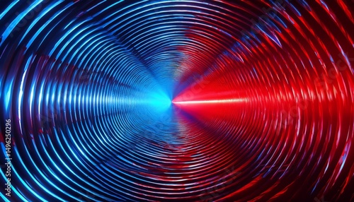 abstract red and blue spiral pattern futuristic tunnel design digital art modern creativity