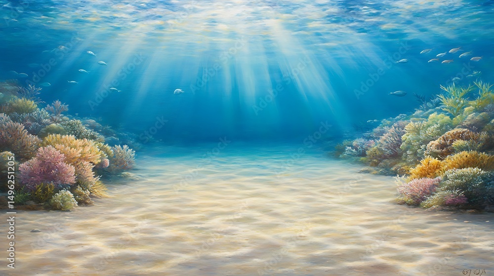 Fototapeta premium Underwater Coral Reef Scene. (13)