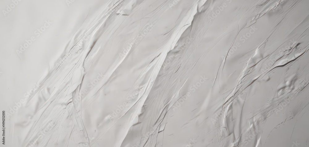 Fototapeta premium Visible wrinkles, heavily creased white poster, faded , sheet, empty, crack