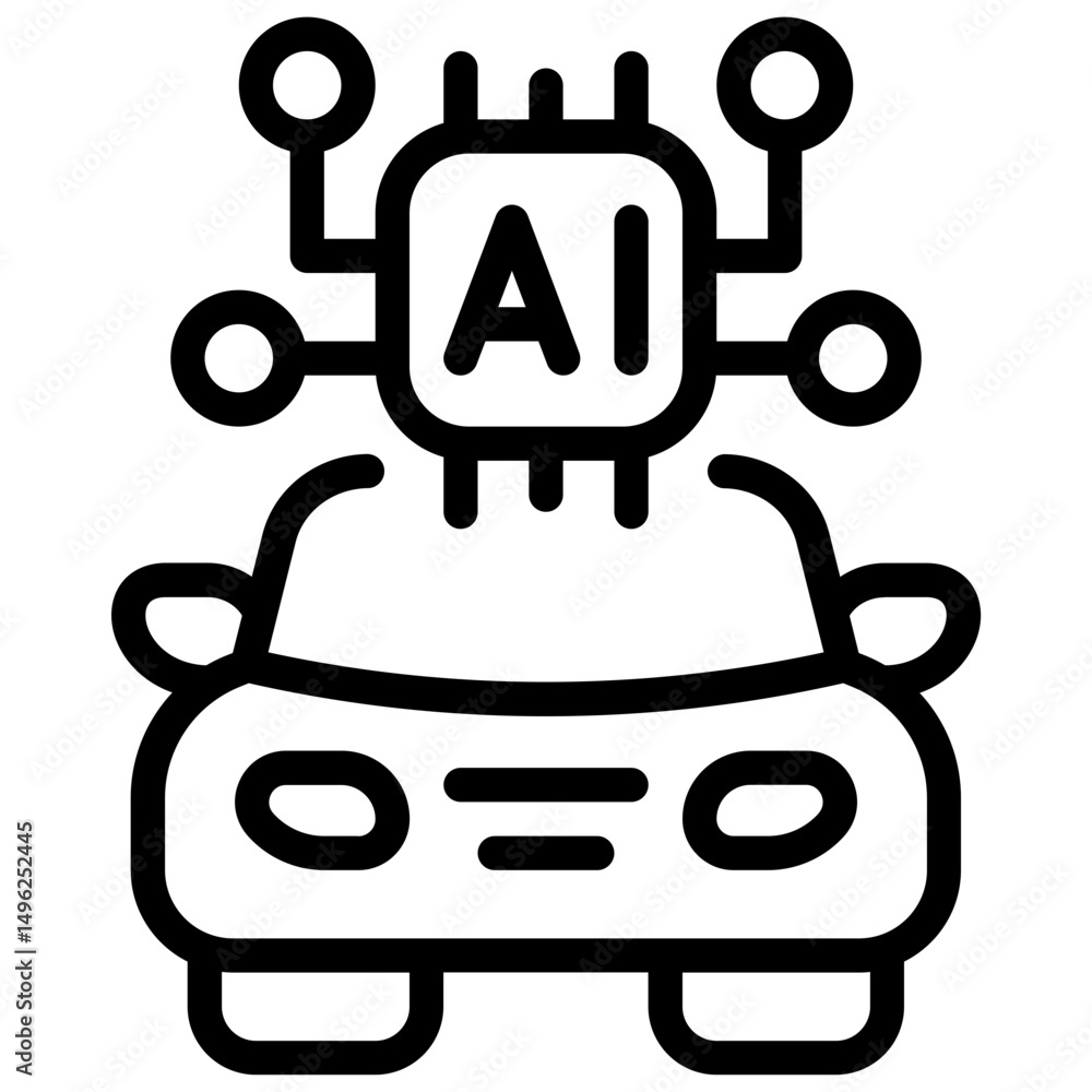 AI car technology line style AI car technology line style