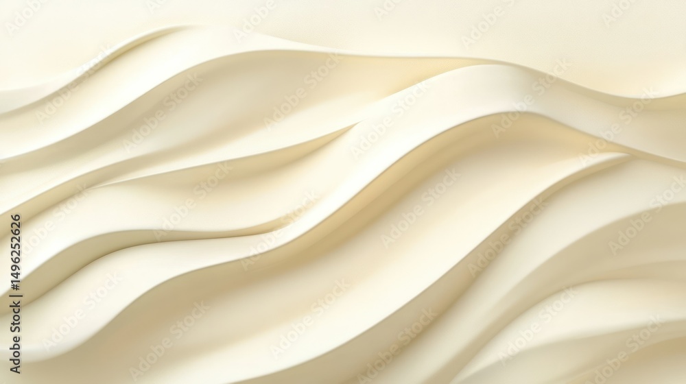Obraz premium Abstract flowing white waves background with smooth curved lines and soft shadows in a minimalist modern design suitable for art and decor themes