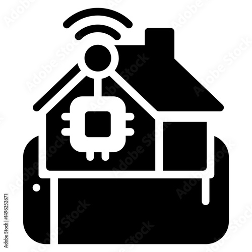 smart home AI solid style icon