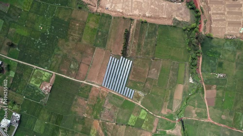 Village Vista: Solar Splendor and Rural Charm in Palli Green Oasis, Jammu and kashmir India, Aerial Symphony drone shoot Clip 12