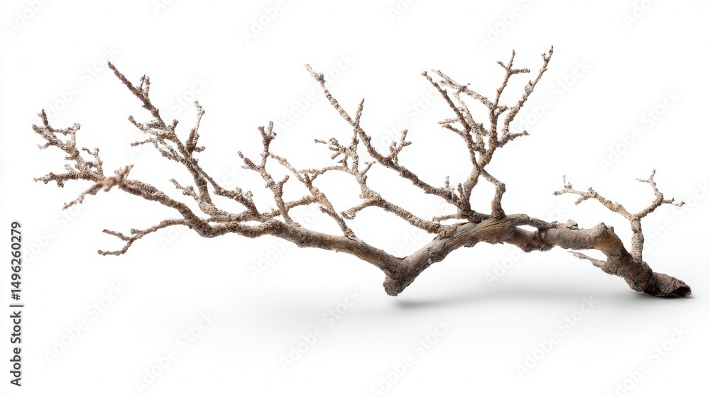 Dried Branch on White Background Dried Branch on White Background