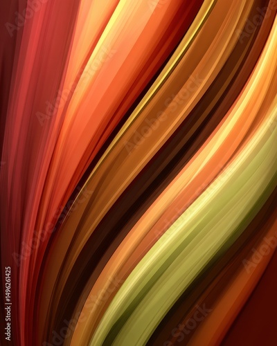 Abstração em tons terrosos com linhas curvas