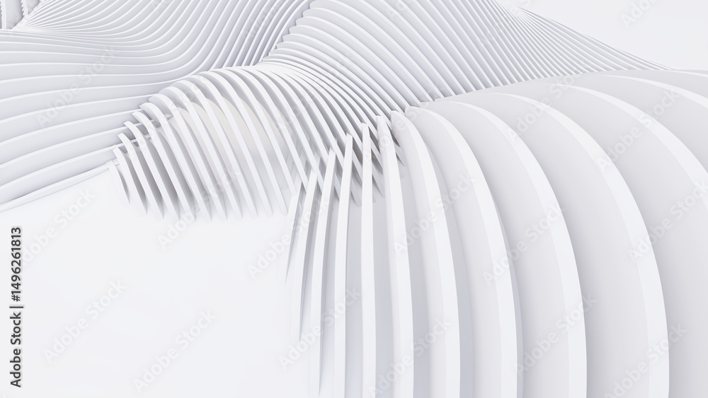Obraz premium Abstract Curved Shapes. White Circular Background.