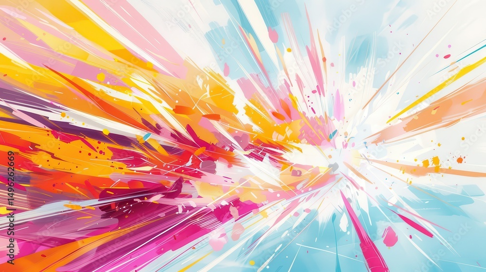 Obraz premium Explosão de Cores Abstrata