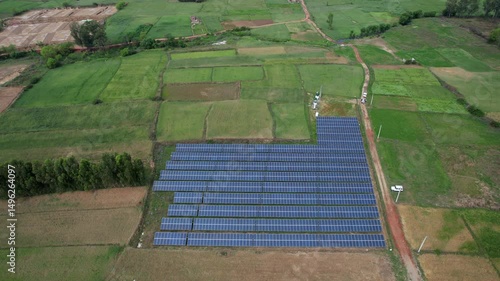 Village Vista: Solar Splendor and Rural Charm in Palli Green Oasis, Jammu and kashmir India, Aerial Symphony drone shoot Clip 16