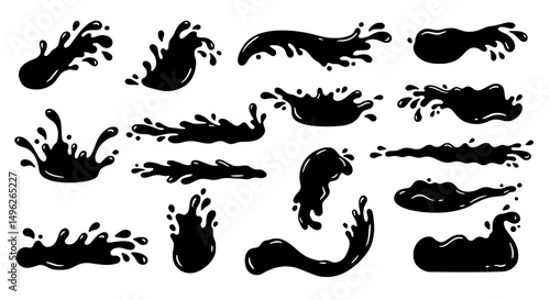 Splashes of Ink: A collection of dynamic ink splashes and drops, perfect for adding energy and visual interest to any design.