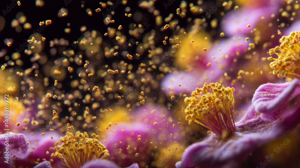 Purple Flower Pollen Burst Macro Photography Purple Flower Pollen Burst Macro Photography